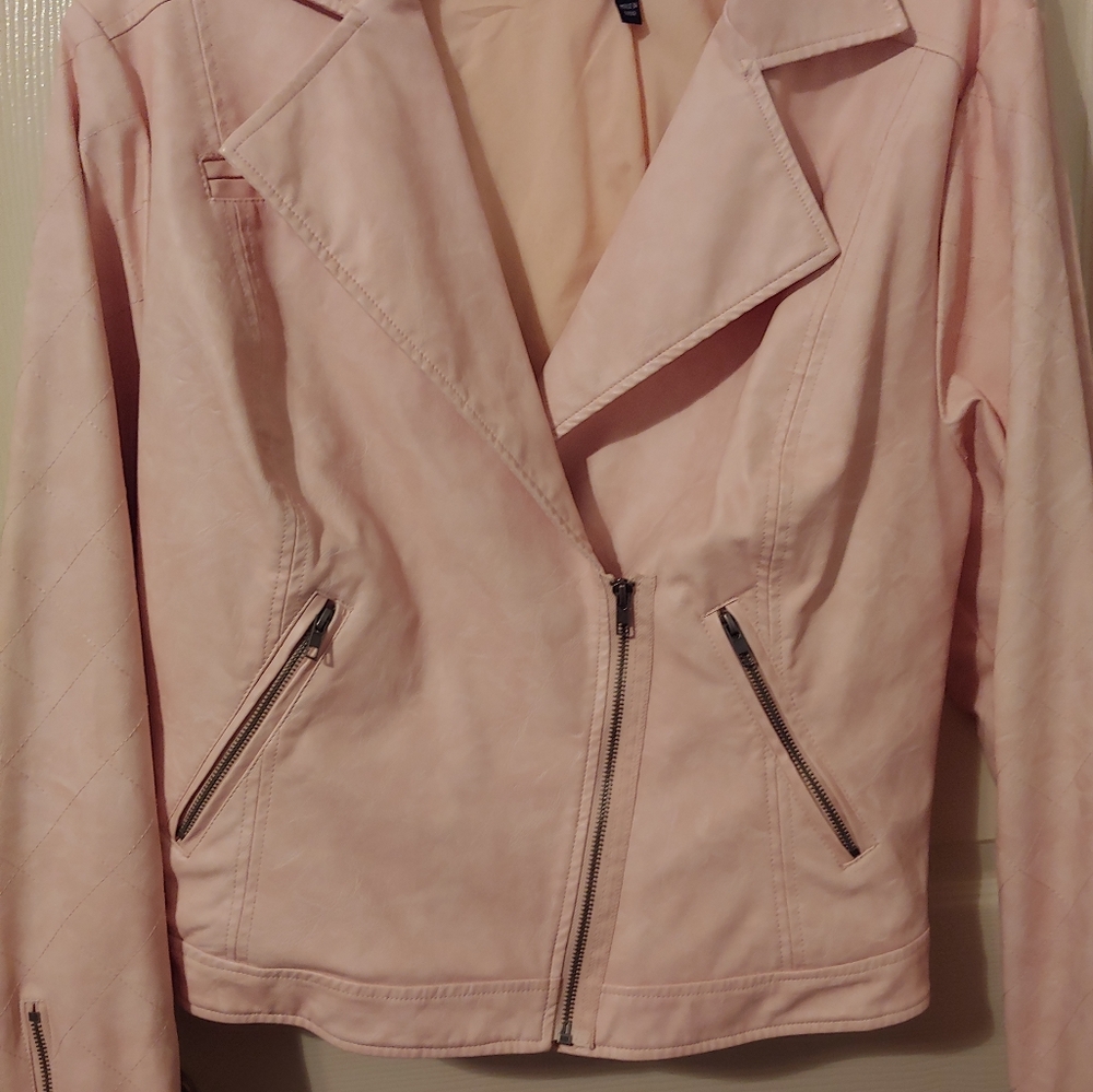 Leather blush jacket